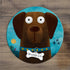 Chocolate Labrador - Personalised Pooch Circular Glass Art Worktop Saver